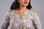 Pastel Sanganeri Vine Kurta Set image 1
