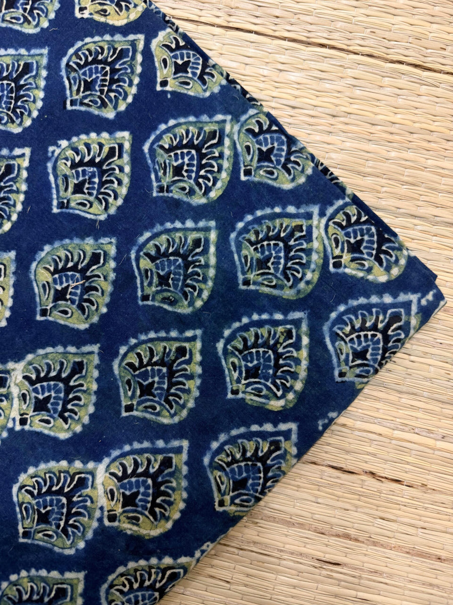 Ajrakh Blockprint Natural Running Fabrics image 0