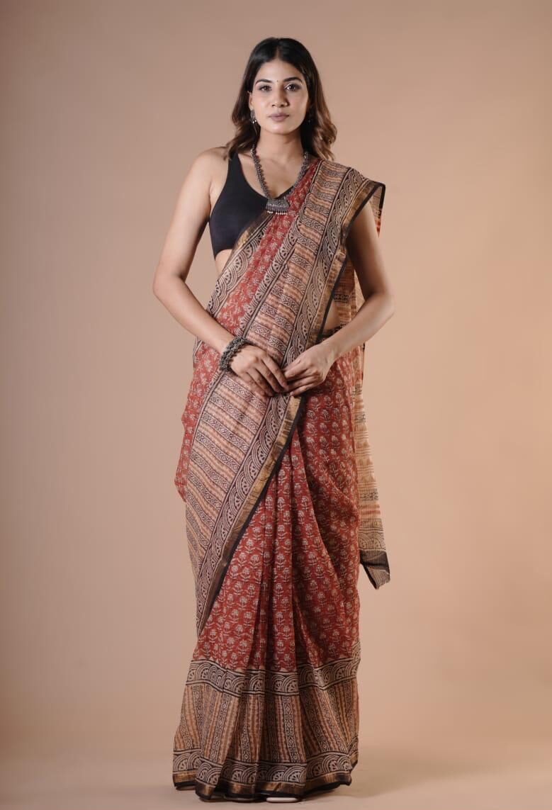 Handblock Kota saree image 0