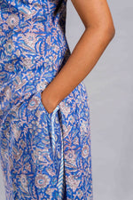 Azure Vine Sanganeri Sleeveless Kurta Set image 2