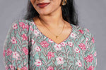 Mint Sanganeri Floral Kurta Set image 1
