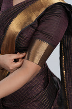 Deep Brown Mangalgiri Silk Saree image 5