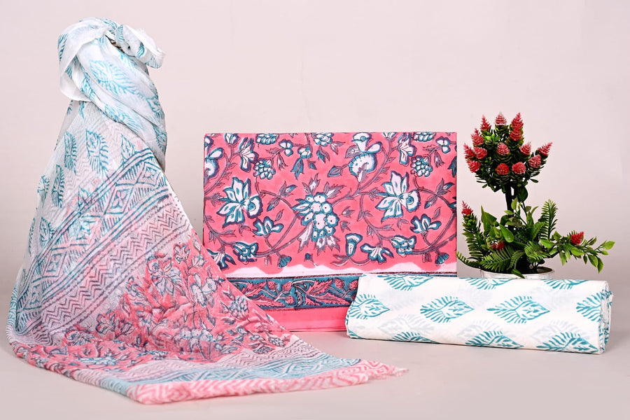 Mul Cotton Suit Sets With Shiffon Dupatta image 0