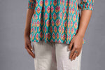 Teal Sanganeri Buta Top image 5