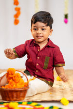 Aaravam Maroon  Mangalagiri Shirt