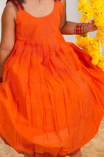Kanaka Sunset Orange Mangalagiri Dress