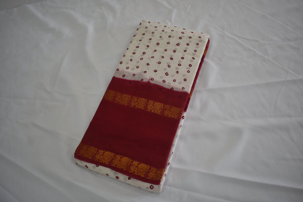 Wax Dotted Madurai Sungudi Saree