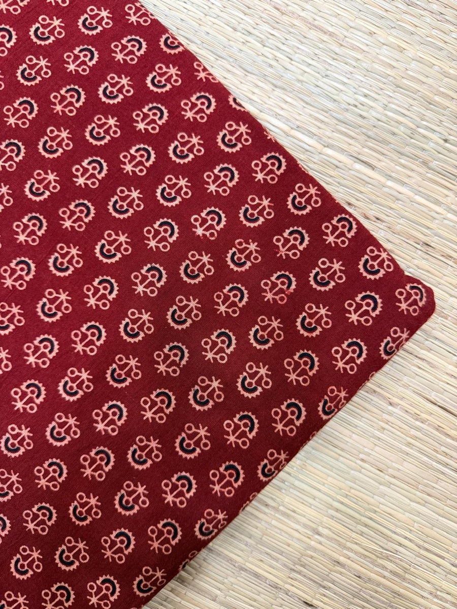 Ajrakh Veg Print Running Fabrics