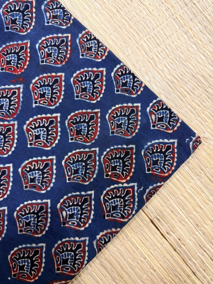 Ajrakh Blockprint Natural Running Fabrics