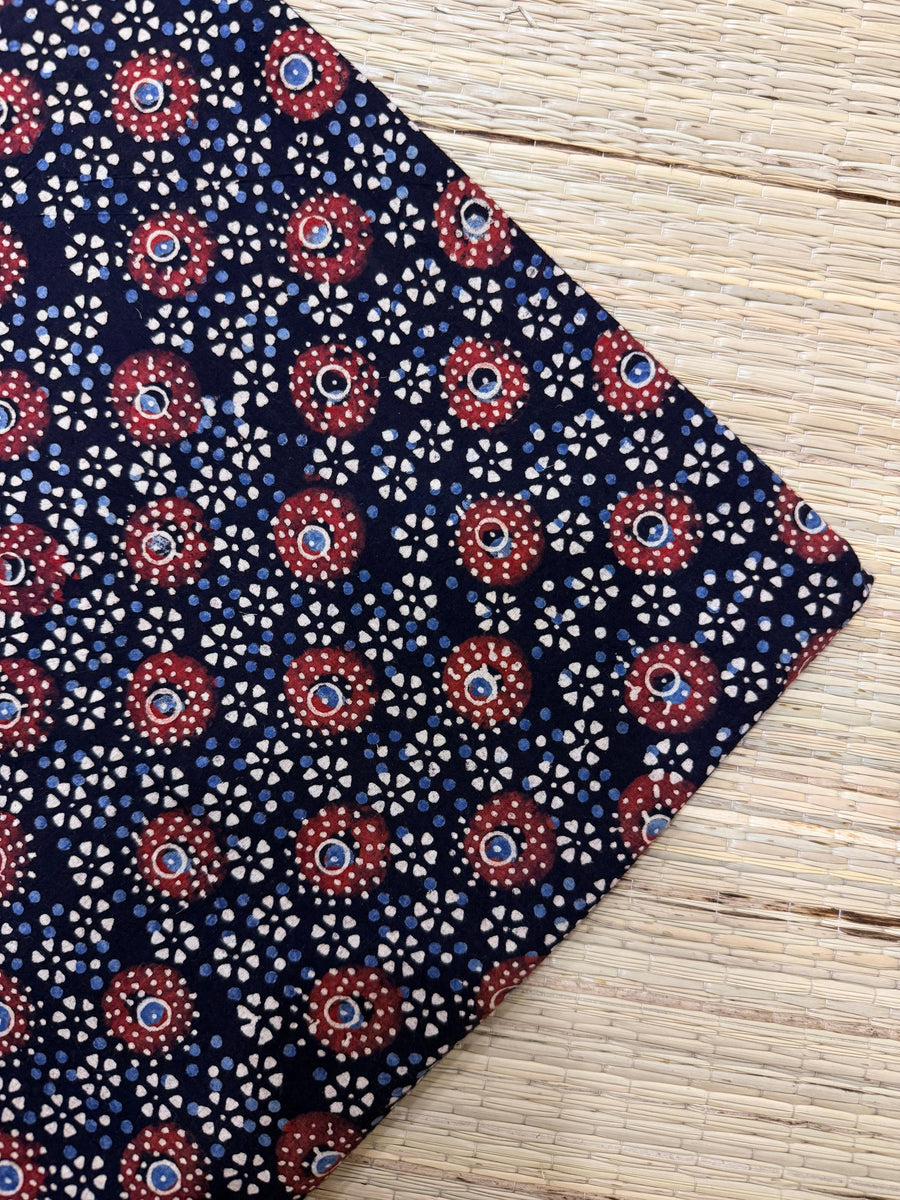 Ajrakh Blockprint Natural Running Fabrics