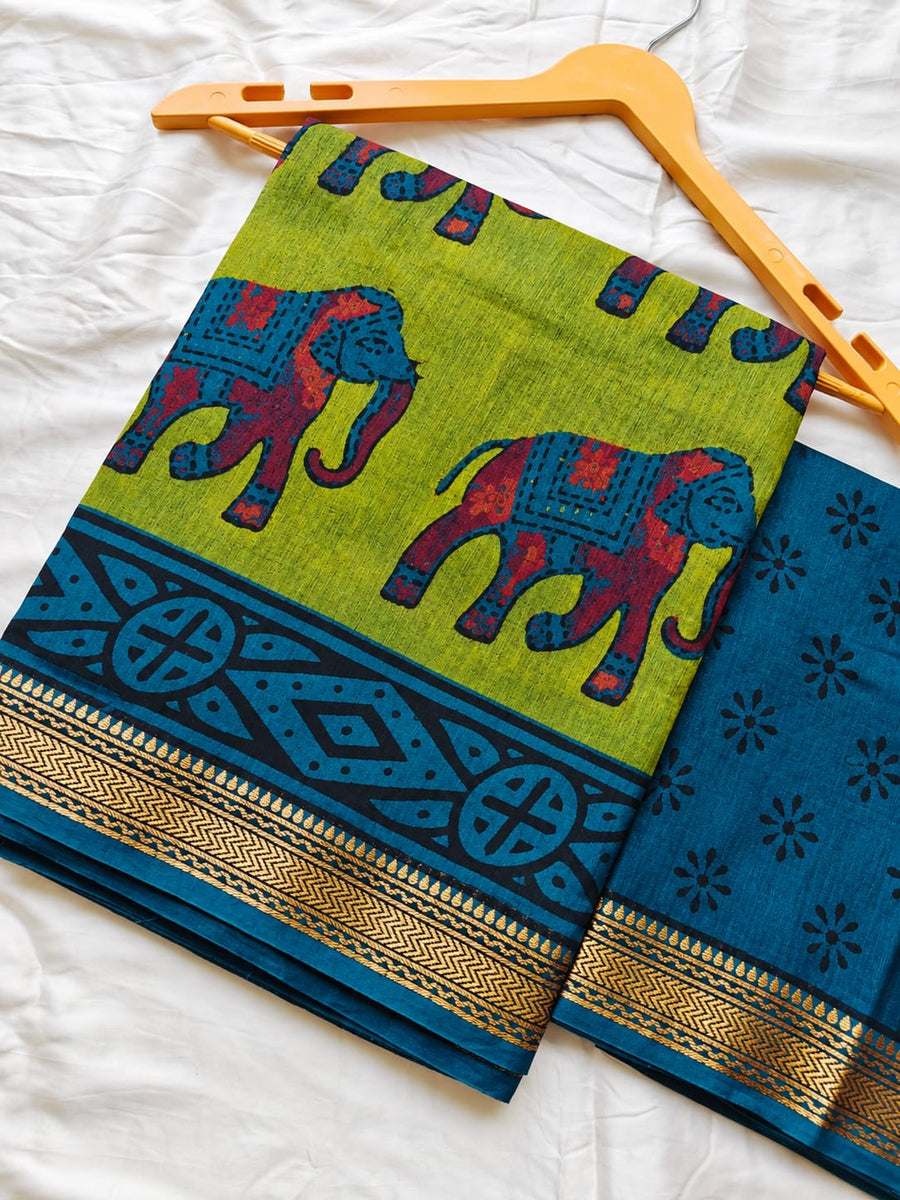 Block Print Maheshwari Saree