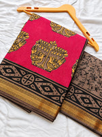 Block Print Maheshwari Saree