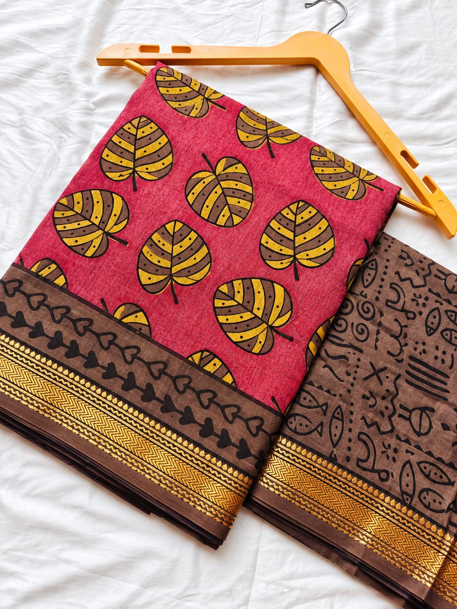 Block Print Maheshwari Saree