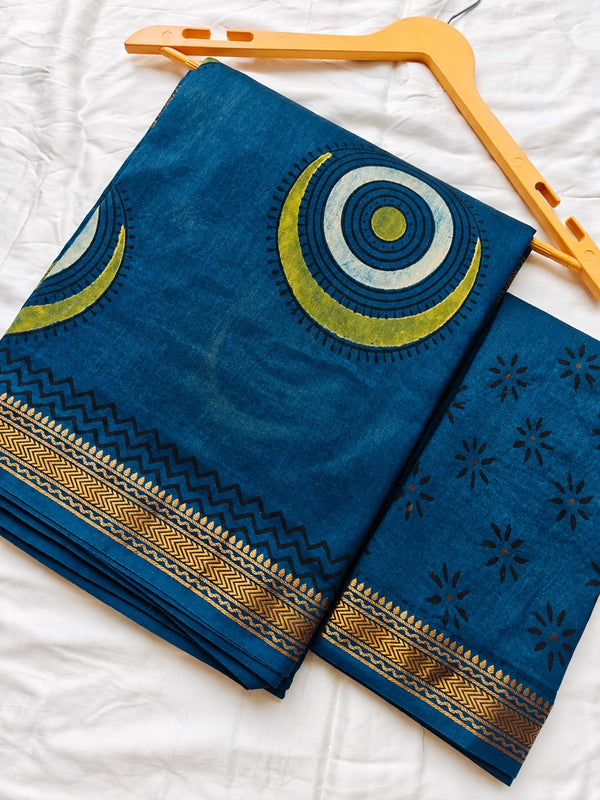Block Print Maheshwari Saree