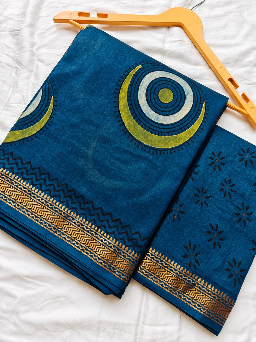 Block Print Maheshwari Saree