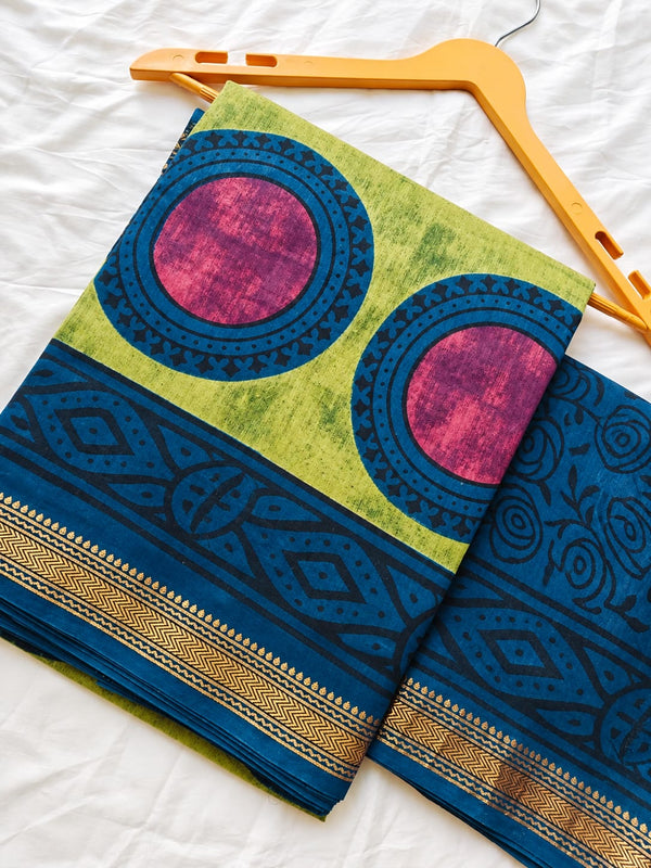 Block Print Maheshwari Saree