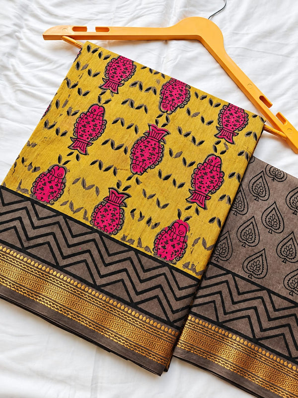 Block Print Maheshwari Saree