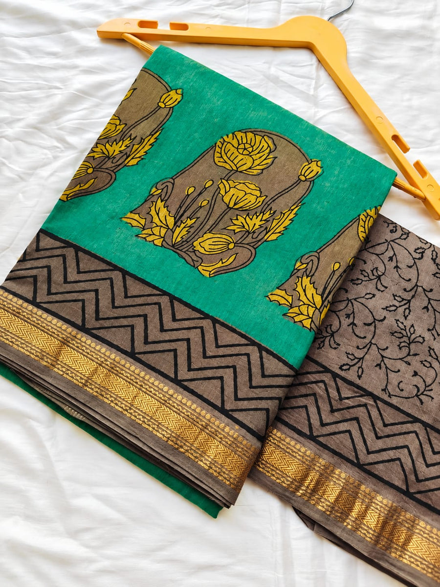 Block Print Maheshwari Saree