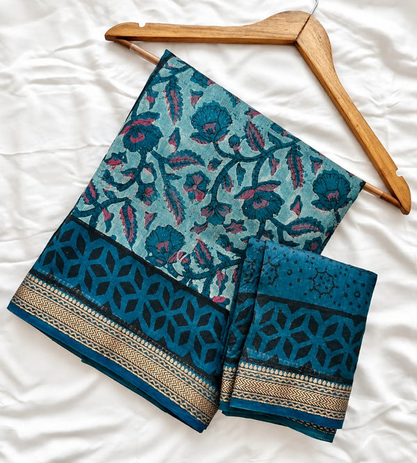 Block Print Maheshwari Saree