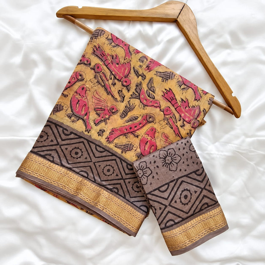 Block Print Maheshwari Saree
