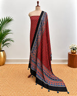 Handblock Ajrakh Modal Silk Suit Set