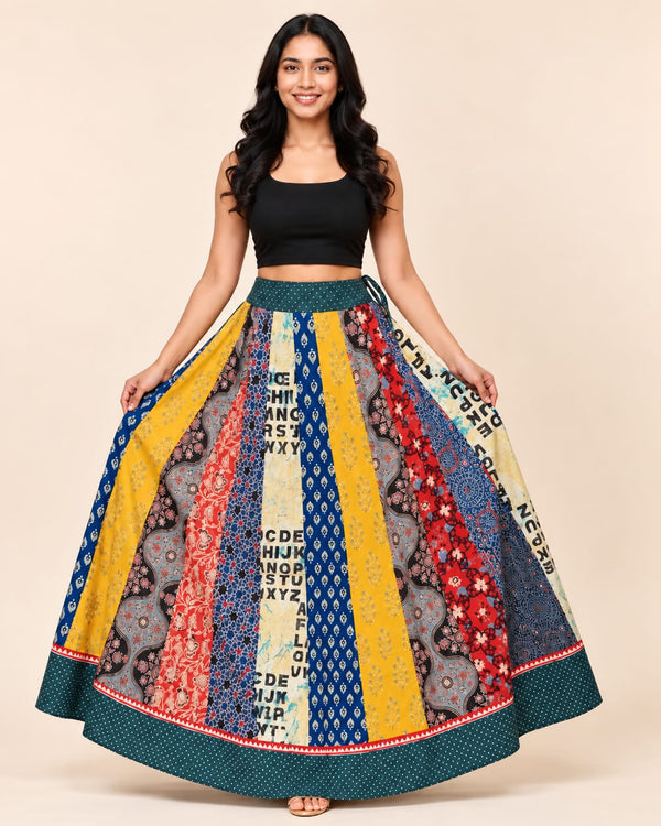 Ajrakh Panel Skirt
