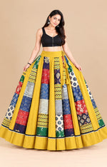 Ajrakh Plain Tukdi Skirt