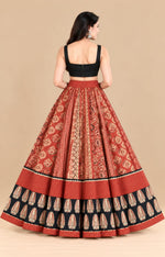 Ajrakh Veg Paneled Skirt