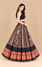 Ajrakh Veg Paneled Skirt