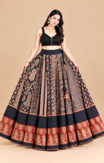 Ajrakh Veg Paneled Skirt