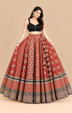 Ajrakh Veg Kaili Border Skirt