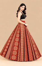 Red High Flared Skirt