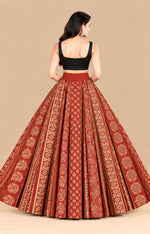 Red High Flared Skirt