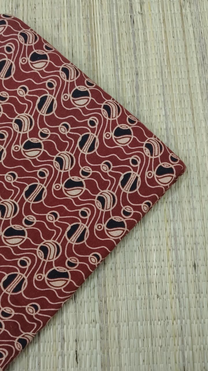 Ajrakh Veg Print Running Fabrics