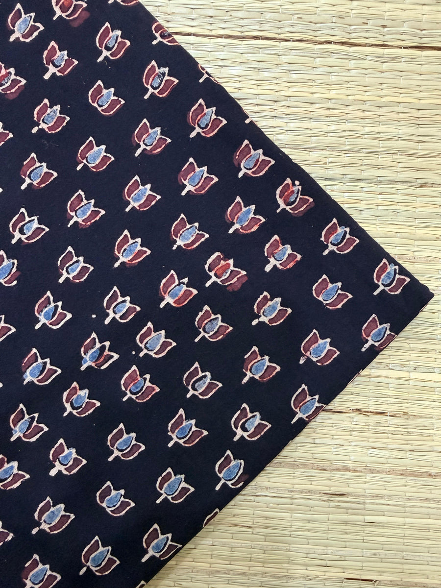Ajrakh Blockprint Natural Running Fabrics