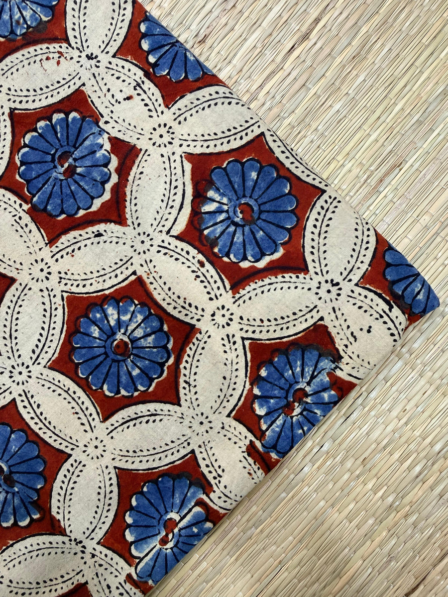 Ajrakh Blockprint Natural Running Fabrics