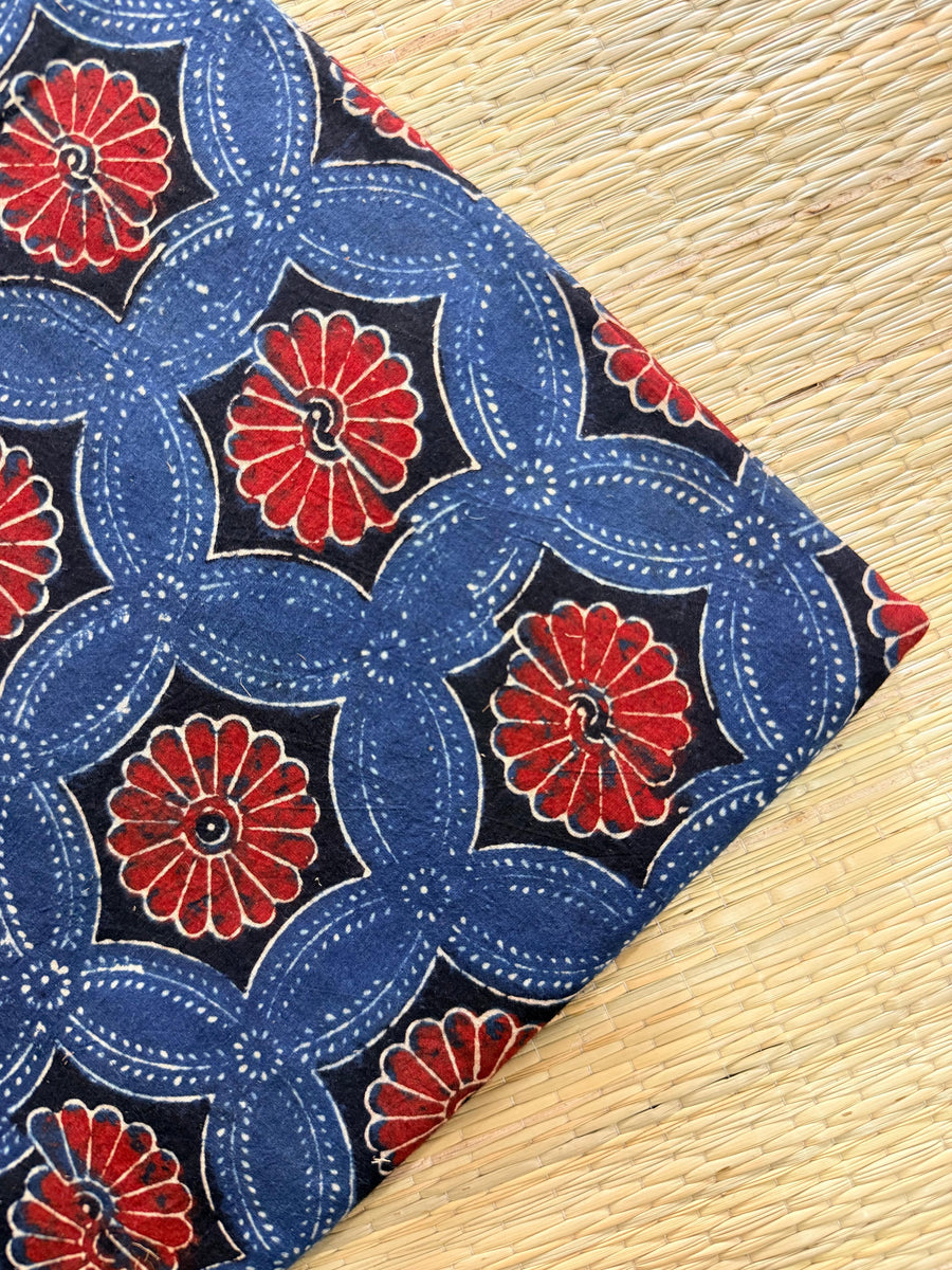 Ajrakh Blockprint Natural Running Fabrics