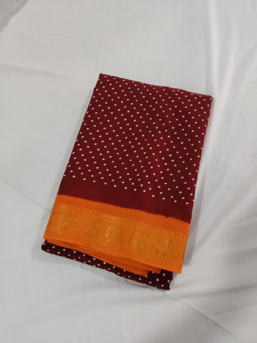 Wax Dotted Madurai Sungudi Saree