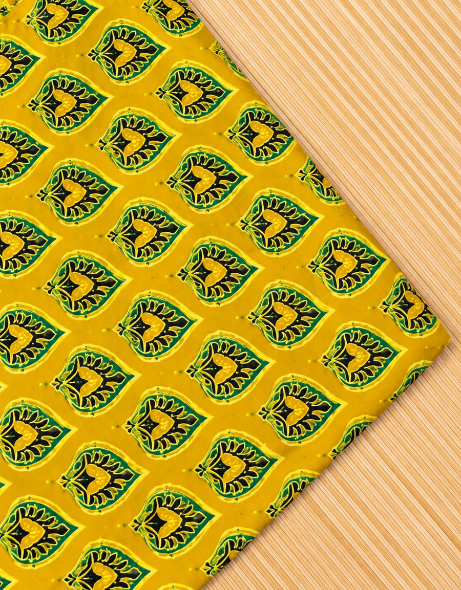 Ajrakh Blockprint Natural Running Fabrics