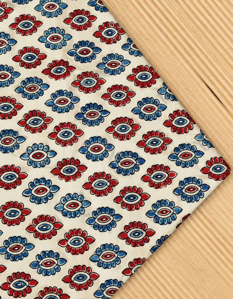 Ajrakh Blockprint Natural Running Fabrics