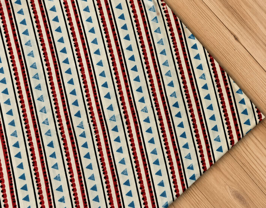 Ajrakh Blockprint Natural Running Fabrics