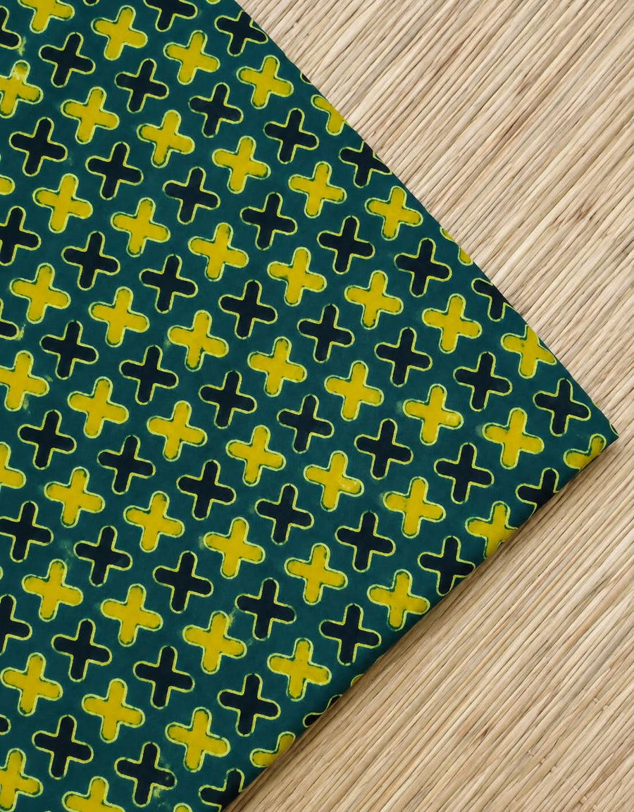 Ajrakh Blockprint Natural Running Fabrics