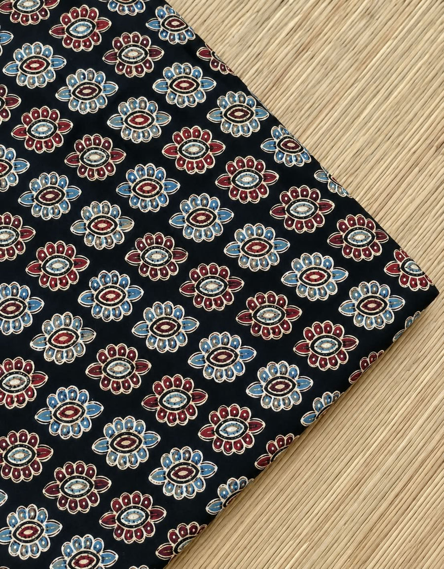 Ajrakh Blockprint Natural Running Fabrics
