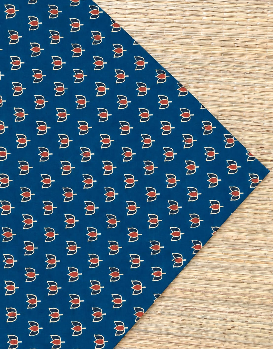 Ajrakh Blockprint Natural Running Fabrics