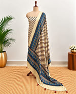 Handblock Ajrakh Modal Silk Suit Set