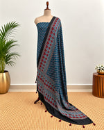 Handblock Ajrakh Modal Silk Suit Set.