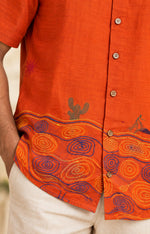 Camel Embroidered Shirt
