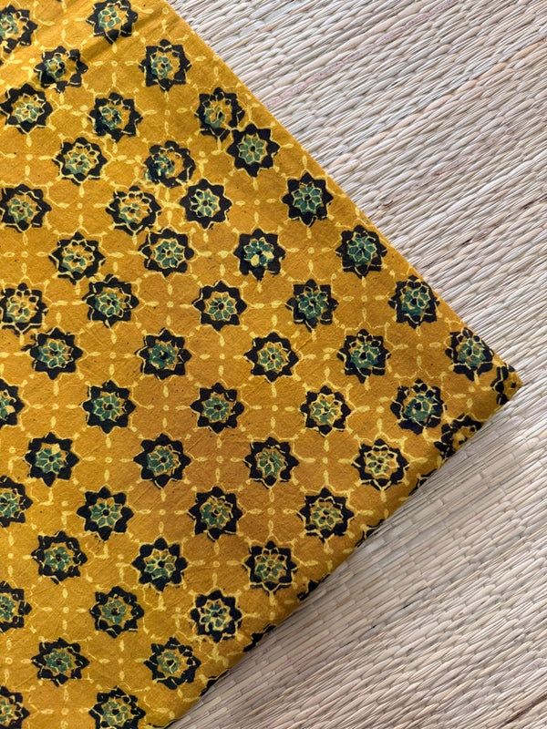 Ajrakh Blockprint Natural Running Fabrics image 0