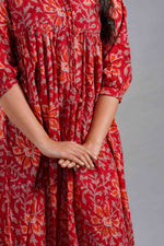 Crimson Bloom Sanganeri Dress image 3