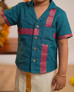 Aarush Teal Mangalagiri Shirt